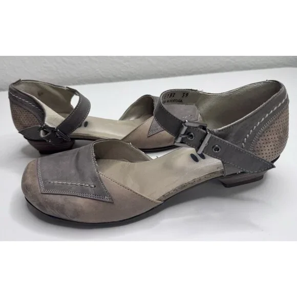 Fidji Two Tone Leather Mary Jane Shoes Size 39 EU 8 US - Picture 2 of 16